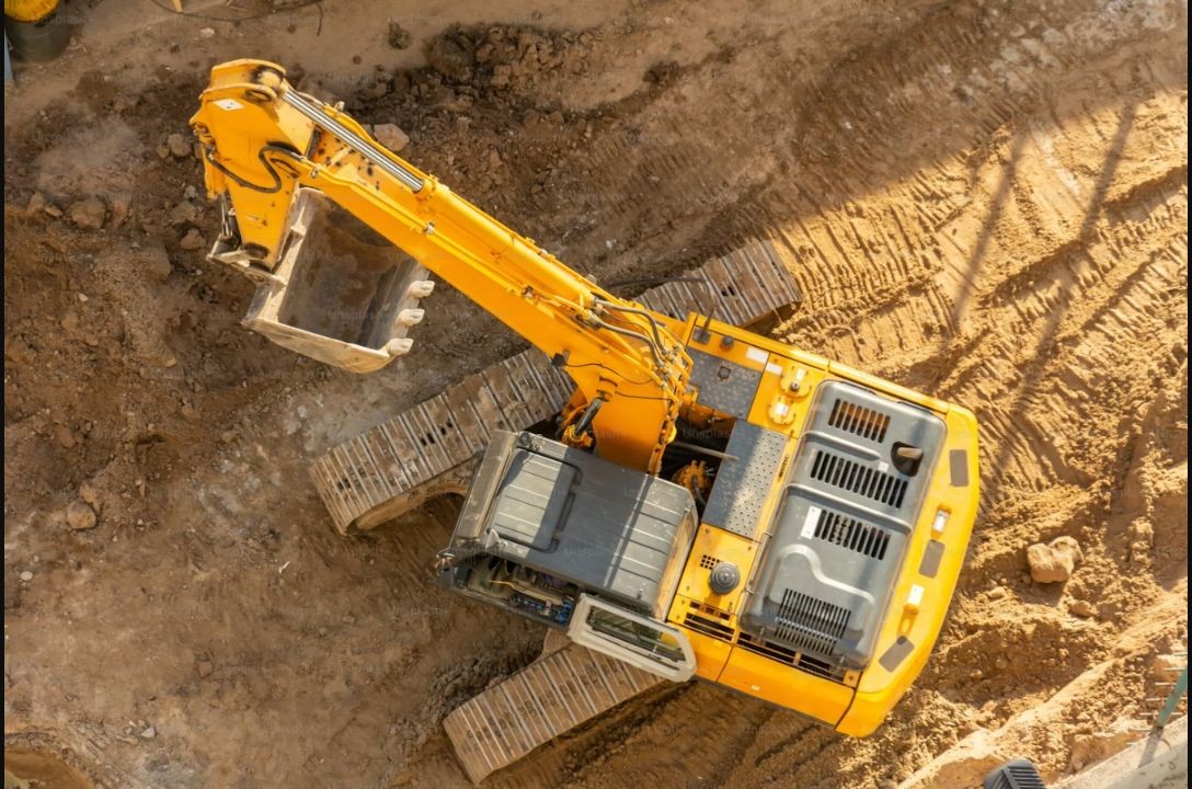 Excavator at a mining operation